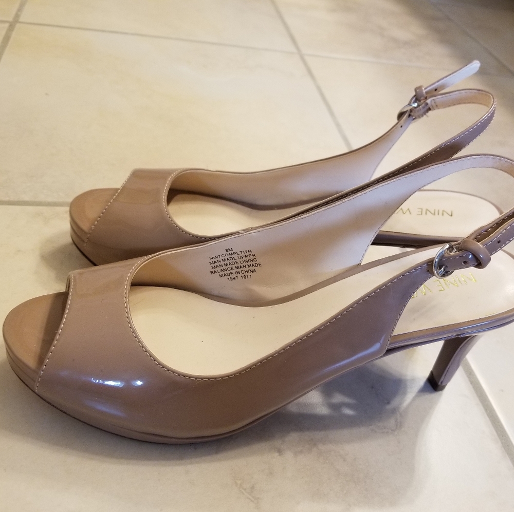 Nine West taupe heels size 8